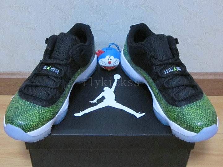 Authentic Air Jordan 11 Low Green Snakeskin